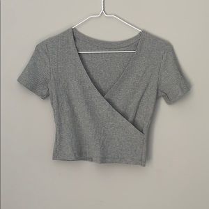 Gray crop top